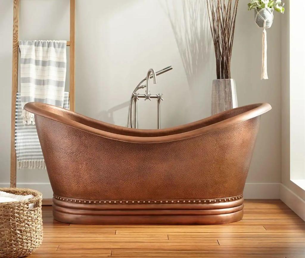 Hammered Copper Slipper Bathtub AH-172 Moradabad